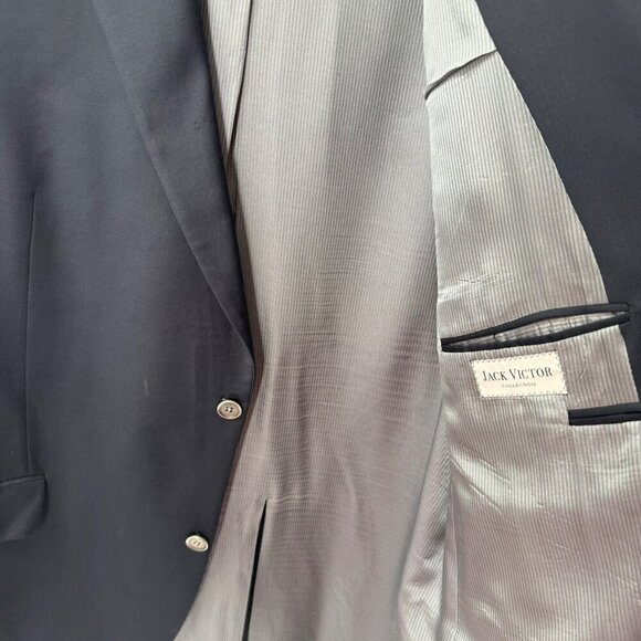 Jack Victor Super 110s Black Blazer Mens Size 44L - Picture 2 of 8